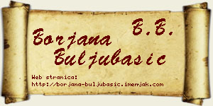 Borjana Buljubašić vizit kartica